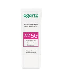En uygun fiyatlarla Agarta Cilt Tonu Eşitleyici Renkli Güneş Kremi Spf50+ 50 ML