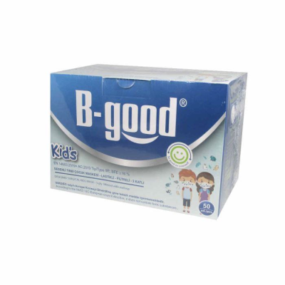 B-Good 3 Katlı Desenli Çocuk Cerrahi Maske Telli 50'li