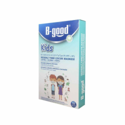 En uygun fiyatlarla B-Good 3 Katlı Meltbown Yeni Desenli Kids Cerrahi Maske Telli 10'lu