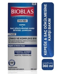 Bioblas Thermal Expert Mentol ve B19 Saç Dökülmesine Karşı Kepek Şampuanı 360 ml