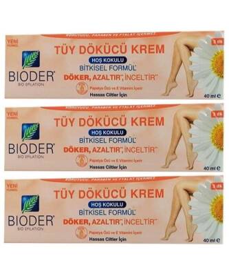 Bioder Tüy Dökücü Krem Hassas Cilt 40 ML 3 Adet