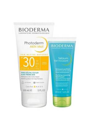 Bioderma Photoderm AKN Mat SPF30 150 ML- Bioderma Sebium Foaming Gel 100 ML