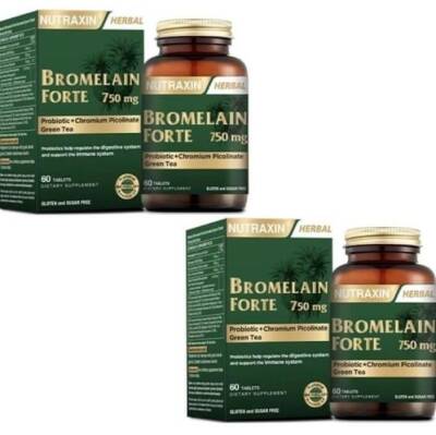 Nutraxin Bromelain Forte 60 Tablet x 2 Adet