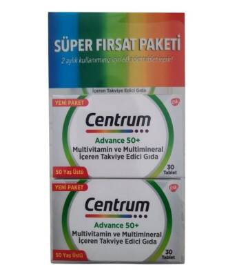 Centrum Advance 50 Yaş Üstü 30 Tablet - İkili Süper Fırsat Paketi
