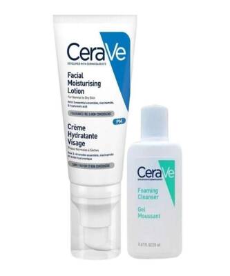 Cerave Nemlendirici Yüz Kremi 52 ML- Köpüren Temizleyici 20 ML Hediye