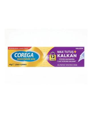 Corega Max Tutuş + Kalkan Diş Protez Yapıştırıcı Krem 40 gr