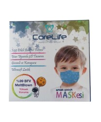 En uygun fiyatlarla Corelife Meltblown Erkek Çocuk Maskesi 50 Adet Yıldız Desenli