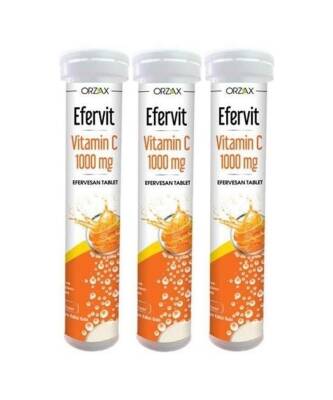 Efervit Vitamin C 1000 Mg 20 Efervesan Tablet x 3 Adet