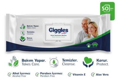 Giggles Perine Vücut Temizleme Havlusu 50'li