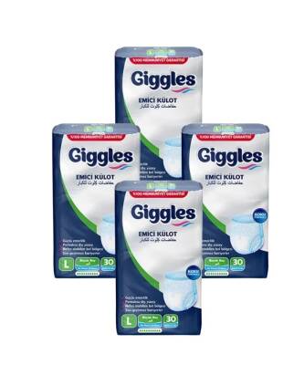 GİGGLES Yetişkin Emici Külot Large 30'lu 4 Paket (120 ADET)