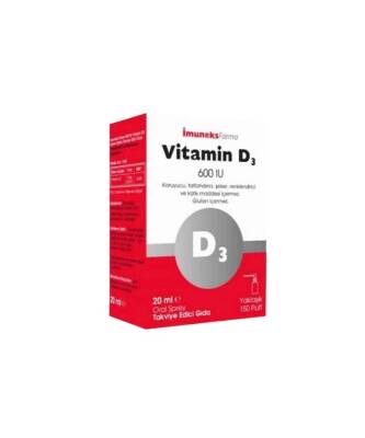 İmuneks Vitamin D3 600 IU 20 ML Sprey
