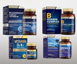 En uygun fiyatlarla Nutraxin Magnezyum Complex + D3 K2 Tablet + Omega-3 2000mg + B Complex Premium Set 4’lü