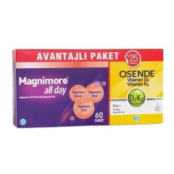 En uygun fiyatlarla Magnimore All Day 60 Tablet + Osende D3k2 20 ml Damla - Avantajlı Paket