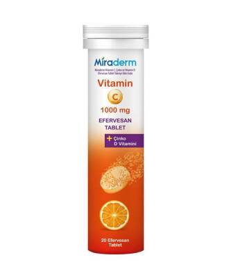Miraderm Vitamin C 1000 Mg 20 Efervesan Tablet