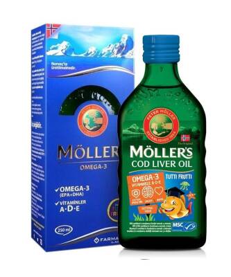 Möller's Omega 3 Doğal Tutti Frutti Aromalı Balık Yağı Şurubu 250 ML