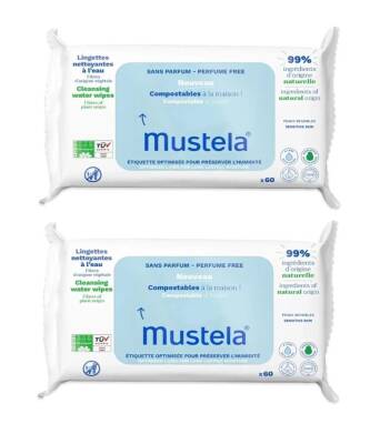 Mustela Parfümsüz Kompost Islak Mendil 60 Adet 2'li Paket