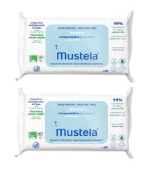 En uygun fiyatlarla Mustela Parfümsüz Kompost Islak Mendil 60 Adet 2'li Paket