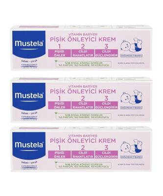 Mustela Vitamin Barrier 1.2.3 Pişik Kremi 50 ML x 3 Adet