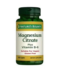 Nature's Bounty Magnesium Citrate Plus Vitamin B-6 60 Tablet
