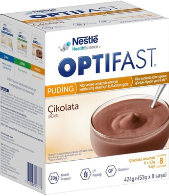 Nestle Optifast Çikolata Aromalı Puding 53 gr x 8 Saşe