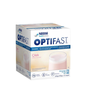 Nestle Optifast Çilek Aromalı Milk Shake 53 gr x 12 Saşe