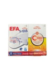 En uygun fiyatlarla New Life C 1000 Plus 30 Tablet + Efa S-1200 30 Kapsül Avantajlı Paket