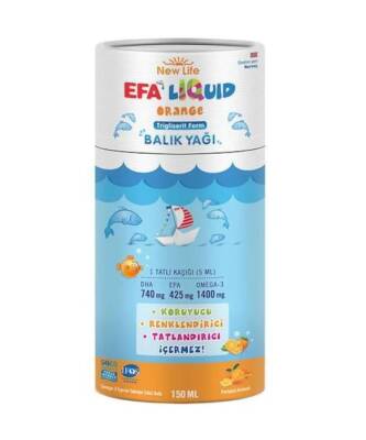 New Life Efa Liquid Portakal Aromalı Balık Yağı 150 ML
