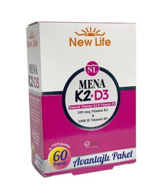 New Life Mena K2 D3 60 Kapsül