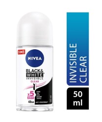 En uygun fiyatlarla Nivea Black White Invisible Clear kadın Roll On 50 ML