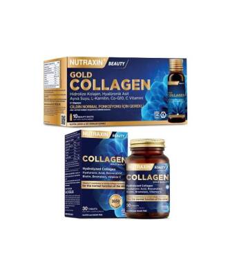 Nutraxin Gold Beauty Collagen Avantaj Paket - 10x50 ML Shot ve 30 Tablet Kombini - 1