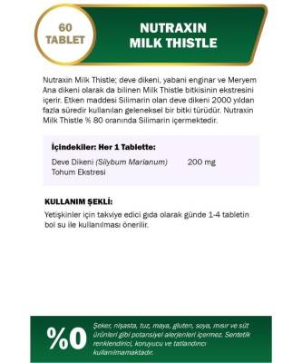 Nutraxin Milk Thistle 60 Tablet x 3 Adet