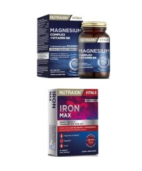 En uygun fiyatlarla Nutraxin Magnesium Complex 60 Tablet + Iron Max 30 Tablet 