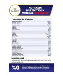 Nutraxin Multivitamin Mineral İmmune 60 Tablet