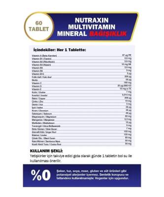 Nutraxin Multivitamin Mineral İmmune 60 Tablet