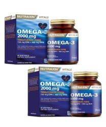 En uygun fiyatlarla Nutraxin Omega 3 2000 Mg 60 Kapsül x 2 Adet