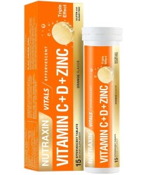 Nutraxin Vitamin C-D-Zinc 15 Efervesan Tablet