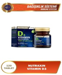 En uygun fiyatlarla Nutraxin Vitamin D3 120 Tablet