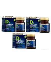 En uygun fiyatlarla Nutraxin Vitamin D3 120 Tablet x 3 Adet