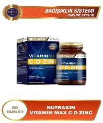 En uygun fiyatlarla Nutraxin Vitamin Max C + D Zinc 60 Tablet