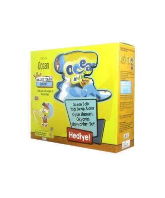 Ocean Omega 3 Portakallı Balık Yağı Şurubu 150 ML - Oyun Hamuru Okyanus Hayvanları Seti Hediyeli