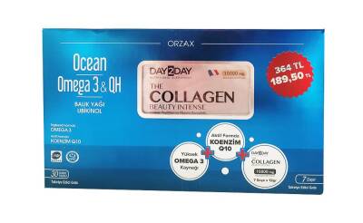 Ocean Omega 3 & Qh 30 Kapsül + Day2day The Collagen Beauty İntense 7 Saşe Hediyeli