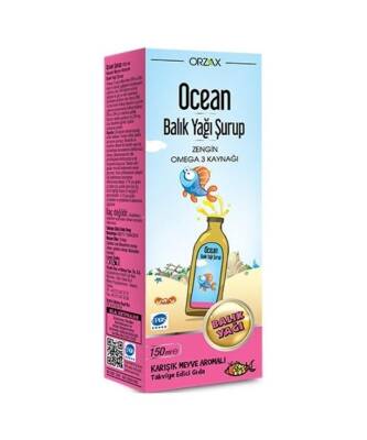 Ocean Tutti Frutti Karışık Meyve Aromalı Balık Yağı Şurup 150 ML - 1