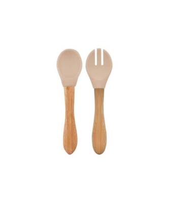 OİOİ Mama Kaşığı + Çatal - Bubble Beige