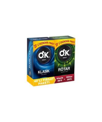 Okey Klasik 20'li Prezervatif + Rötar 20'li Prezervatif