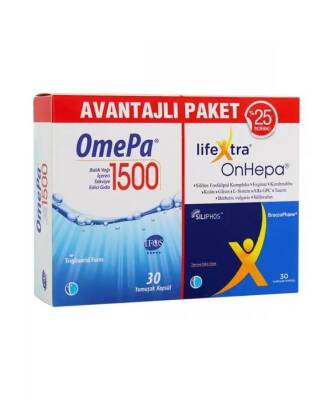 Omepa 1500 30 Kapsül + Lifextra Onhepa 30 Kapsül - Avantajlı Paket