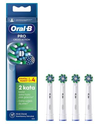 Oral-B Pro Cross Action X-Filament 4'lü Diş Fırçası Başlığı