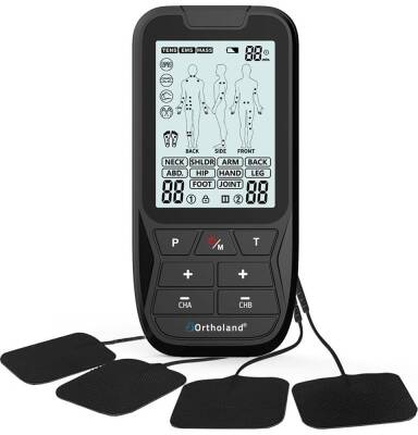 Ortholand Tens Ems Masaj Cihazı 2 Kanallı Bataryalı Portatif Fizik Tedavi Cihazı Şarj Edilebilir