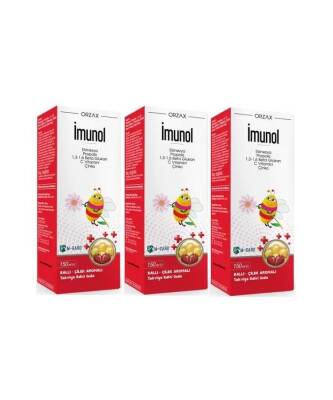 Orzax İmunol Şurup Ballı - Çilek 150 ML x 3 Adet