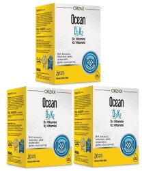 En uygun fiyatlarla Orzax Ocean D3K2 Damla 20 ML x 3 Adet