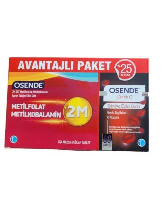 Osende 2M 30 Tablet + Osende Demir C 60 Kapsül Kofre